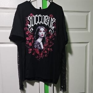 Black Graphic Women Top